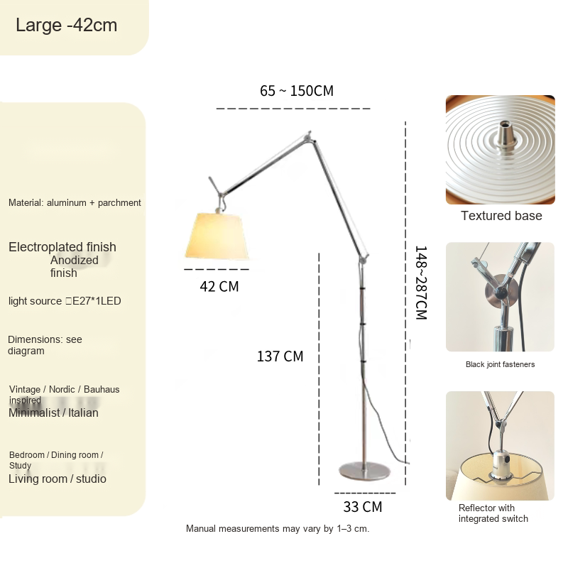 Adjustable Parchment Reading Floor Lamp — AM0192, view 7