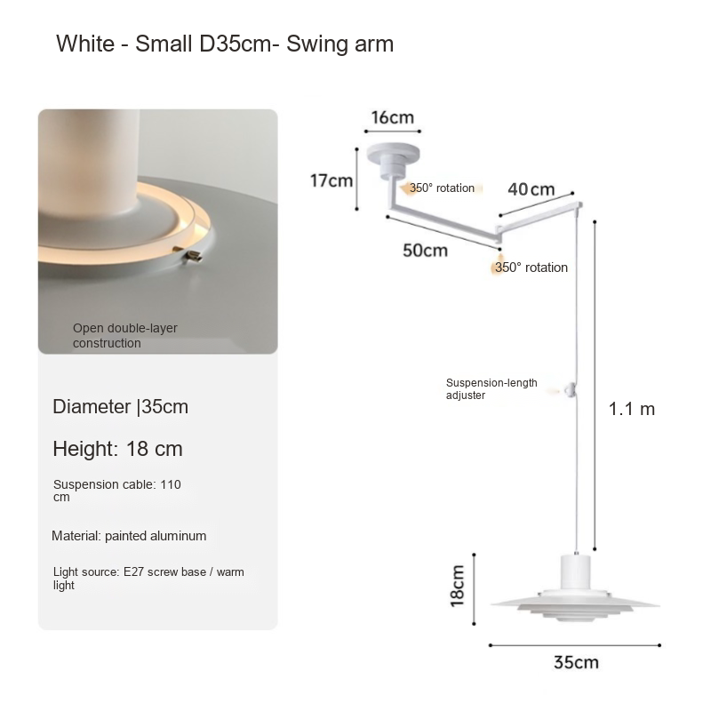 Brushed Disc Pendant Light — AM0137, view 18