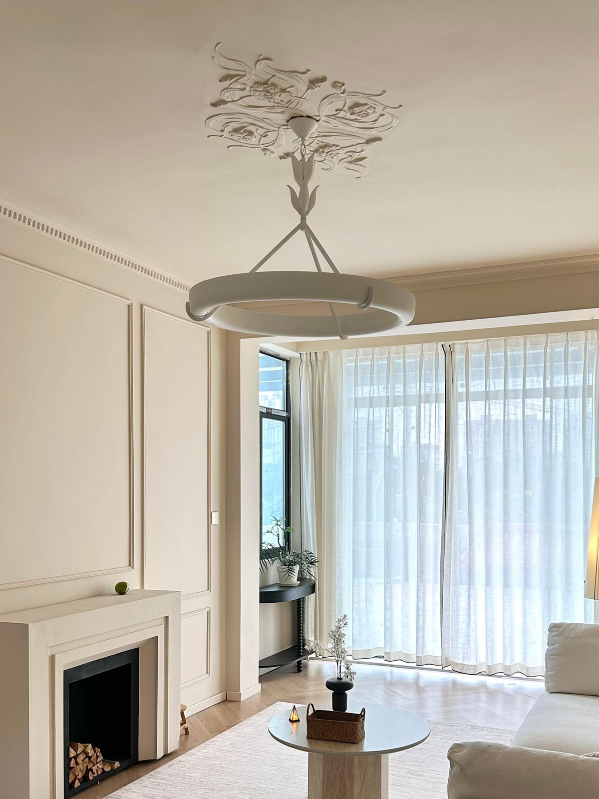 Double-Layer Plaster Petal Pendant — AM0257, view 5
