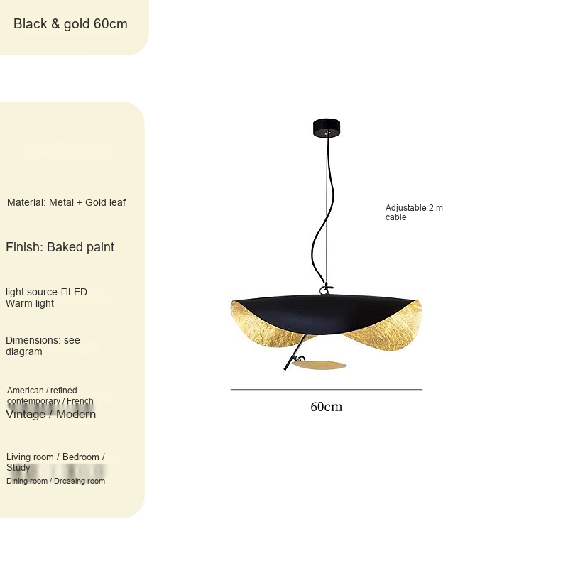 Gold Leaf Accent Pendant Light — AM0205, view 7