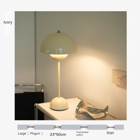Ivory · Bulb included · Push-button switch