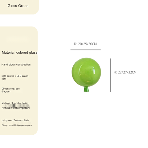 Wall light · Gloss Green · 20x20x22cm