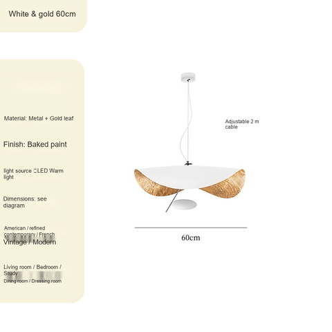 White & gold D60cm Gold-leaf interior