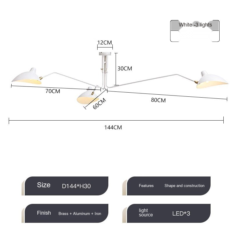 Branching Arm Chandelier — AM0169, view 7
