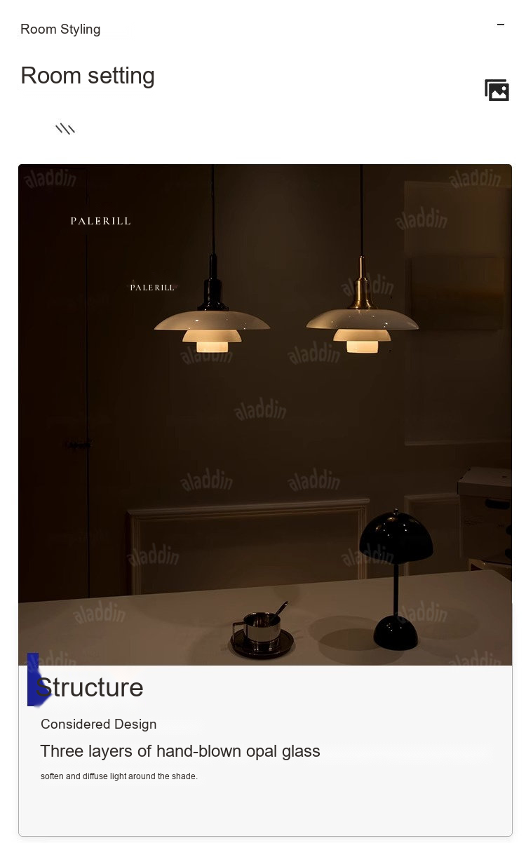 Layered Opal Glass Pendant Light — AM0151, view 14