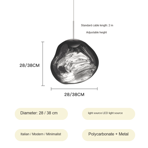 Chrome LED light source · 28x28x28cm