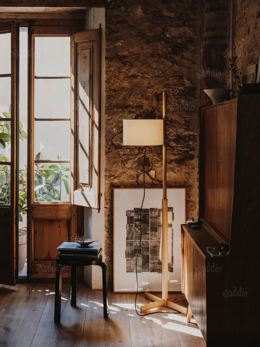 Solid Wood Parchment Floor Lamp — AM0240, view 23