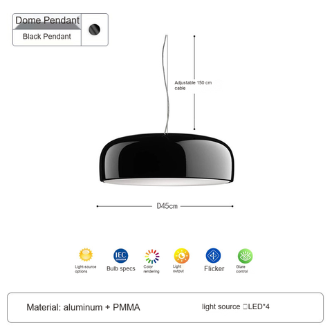 Gloss black Pendant · Diameter 45cm