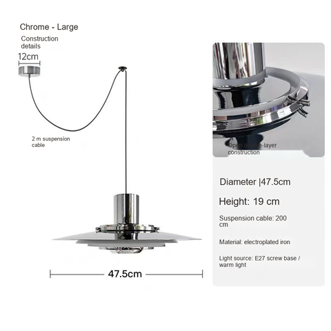 Mirror silver 47.5cm- Offset mount