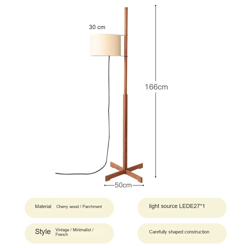 Solid Wood Parchment Floor Lamp — AM0240, view 6