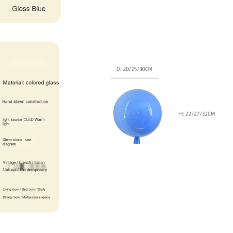 Wall light · Gloss Blue · 20x20x22cm