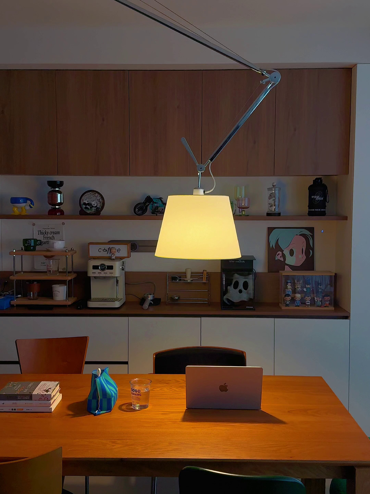 Adjustable Swing-Arm Parchment Pendant — AM0133, view 11