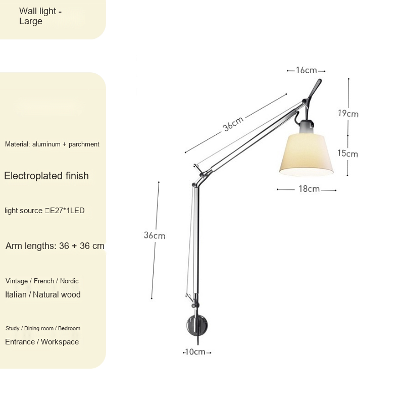 Adjustable Reading Wall Light — AM0157, view 4