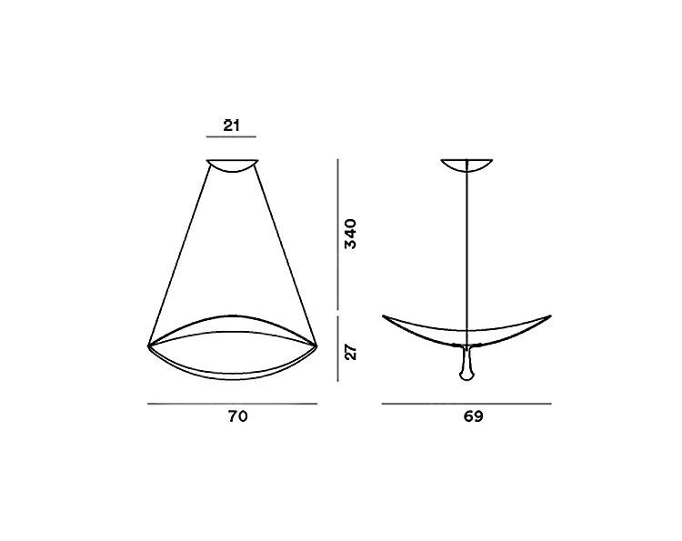 White Sculptural Pendant Light — AM0230, view 24