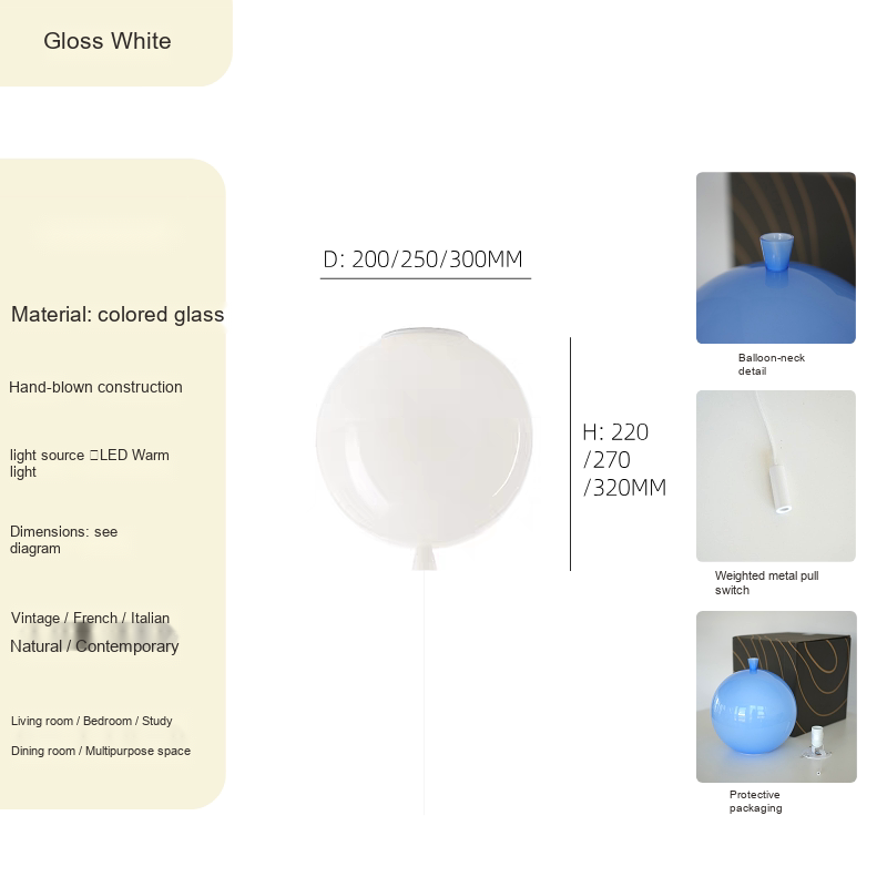 Glass Balloon Ceiling Light — AM0208, view 12