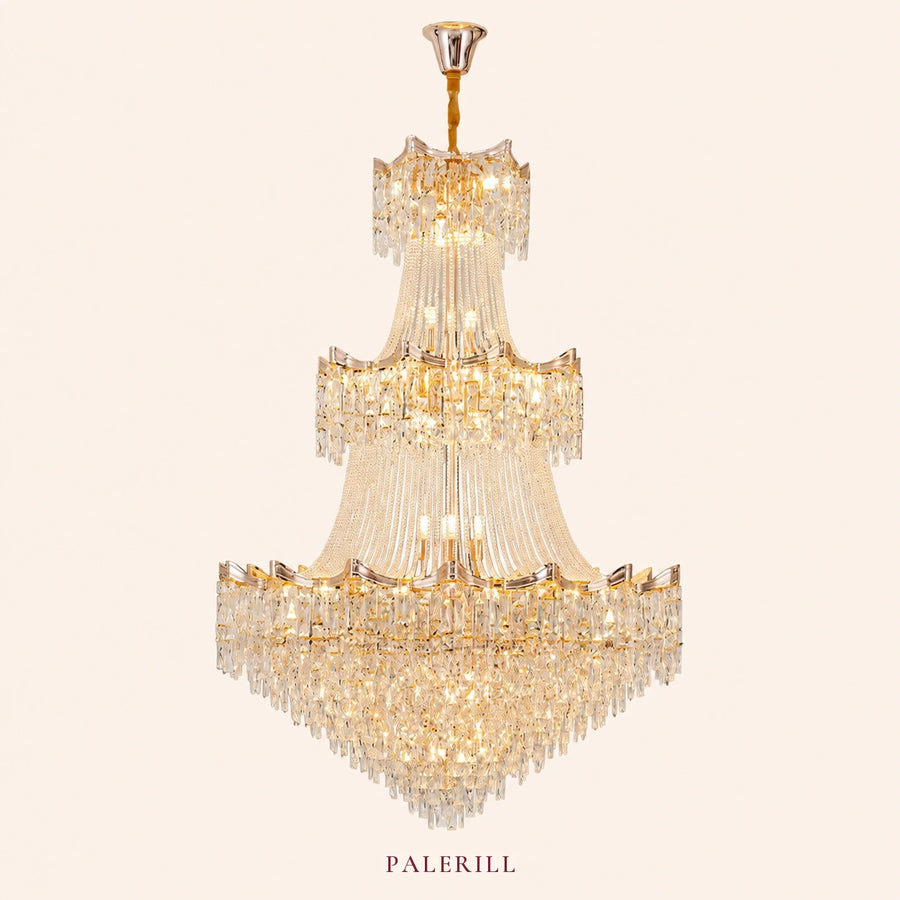AM0001 · Modern Stairwell Crystal Chandelier for Double-Height Spaces · 6 Configurations — AM0001, view 1