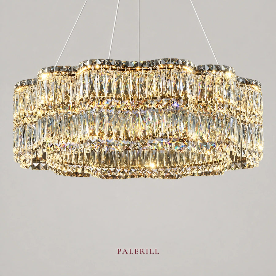 AM0069 · Modern Minimalist Stairwell Crystal Chandelier for Double-Height Spaces — AM0069, view 1