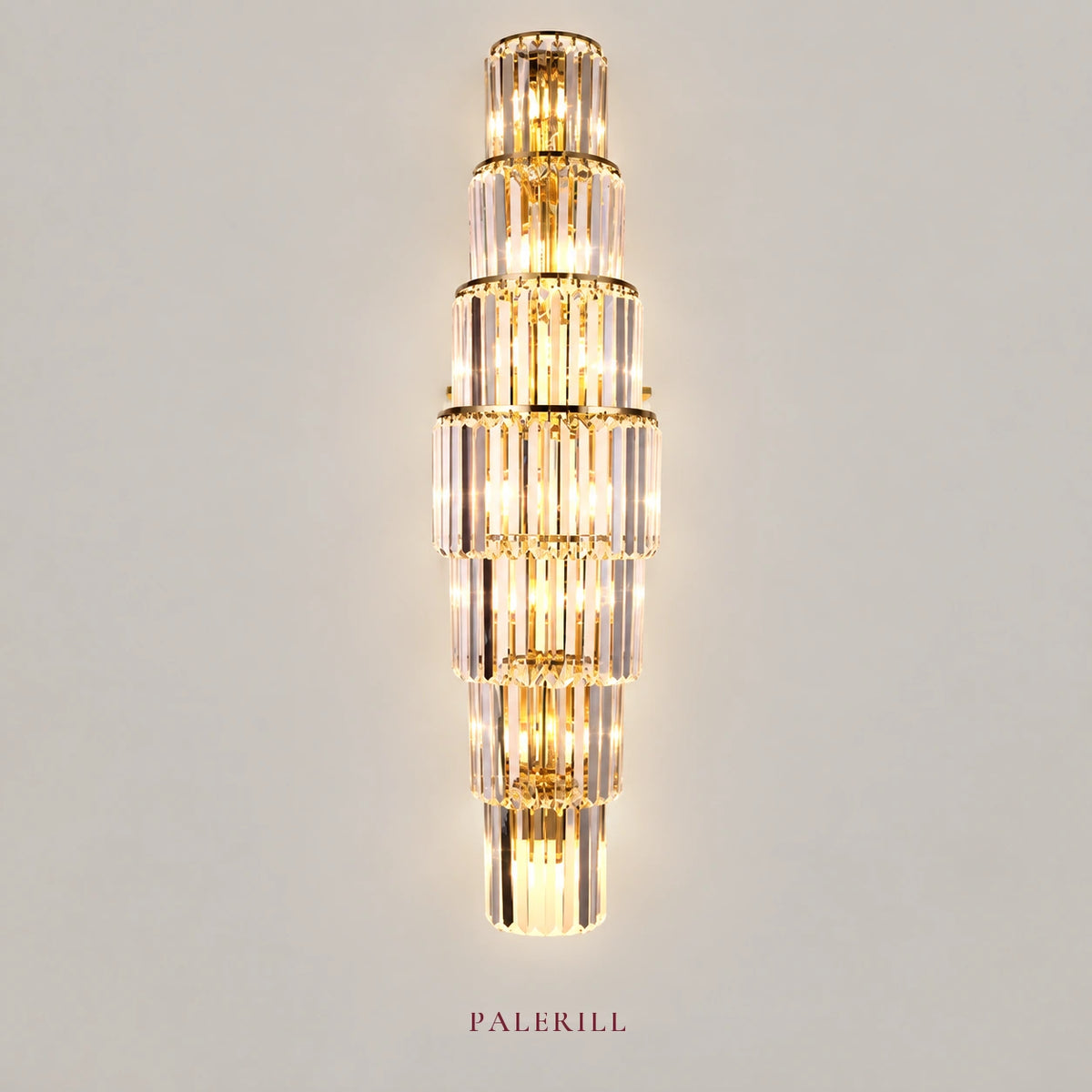 AM0080 · Crystal Wall Sconce Tiered Composition Wall Light for Double-Height Spaces — AM0080, view 1