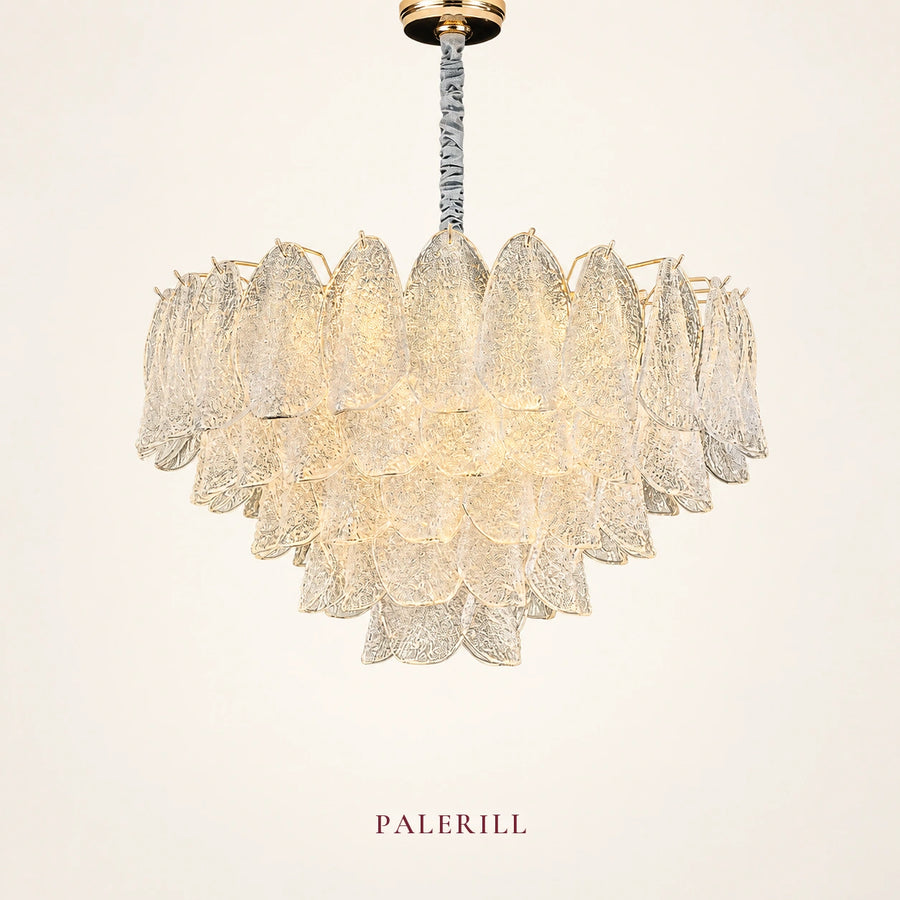 AM0126 · French Glass Cream-Tone Acrylic Glass Chandelier for Dining Rooms — AM0126, view 1