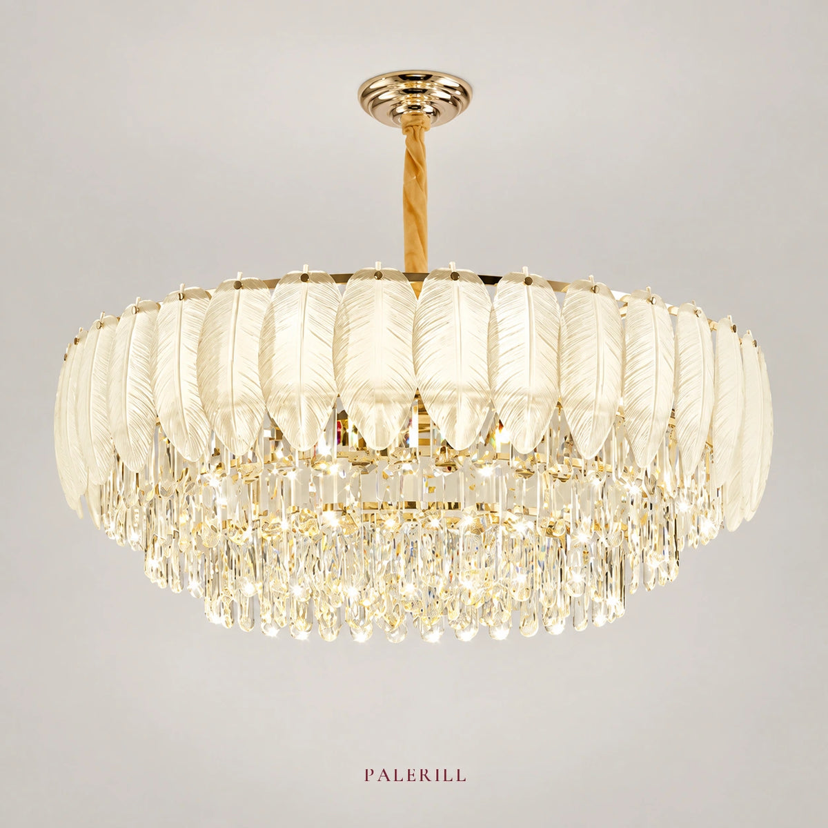 AM0064 · Modern Minimalist Cream-Tone Crystal Chandelier for Living Spaces — AM0064, view 1