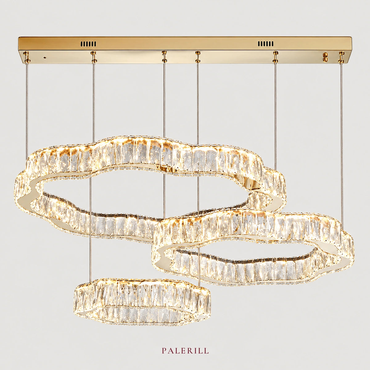 AM0082 · Modern Minimalist Cream-Tone Crystal Chandelier for Living Spaces — AM0082, view 1