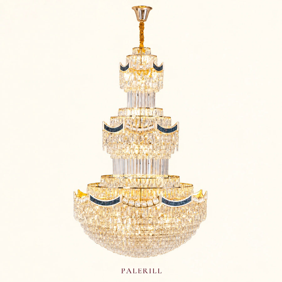 AM0002 · Postmodern Stairwell Crystal Chandelier for Double-Height Spaces · 6 Configurations — AM0002, view 1