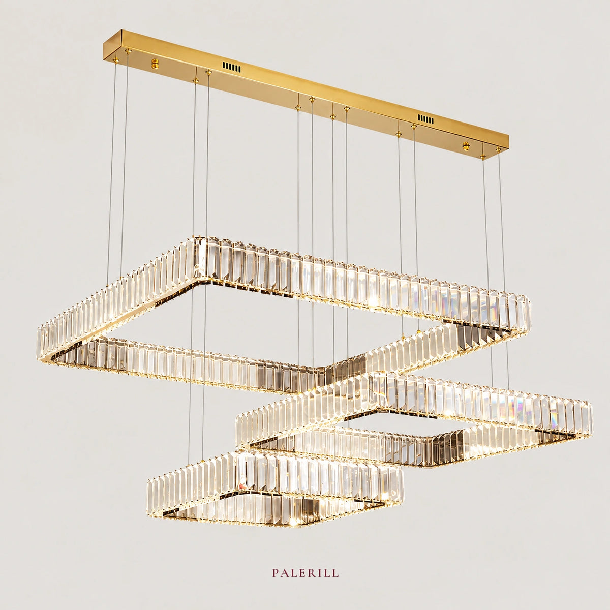 AM0086 · Modern Minimalist Tiered Composition Crystal Chandelier for Living Spaces — AM0086, view 1