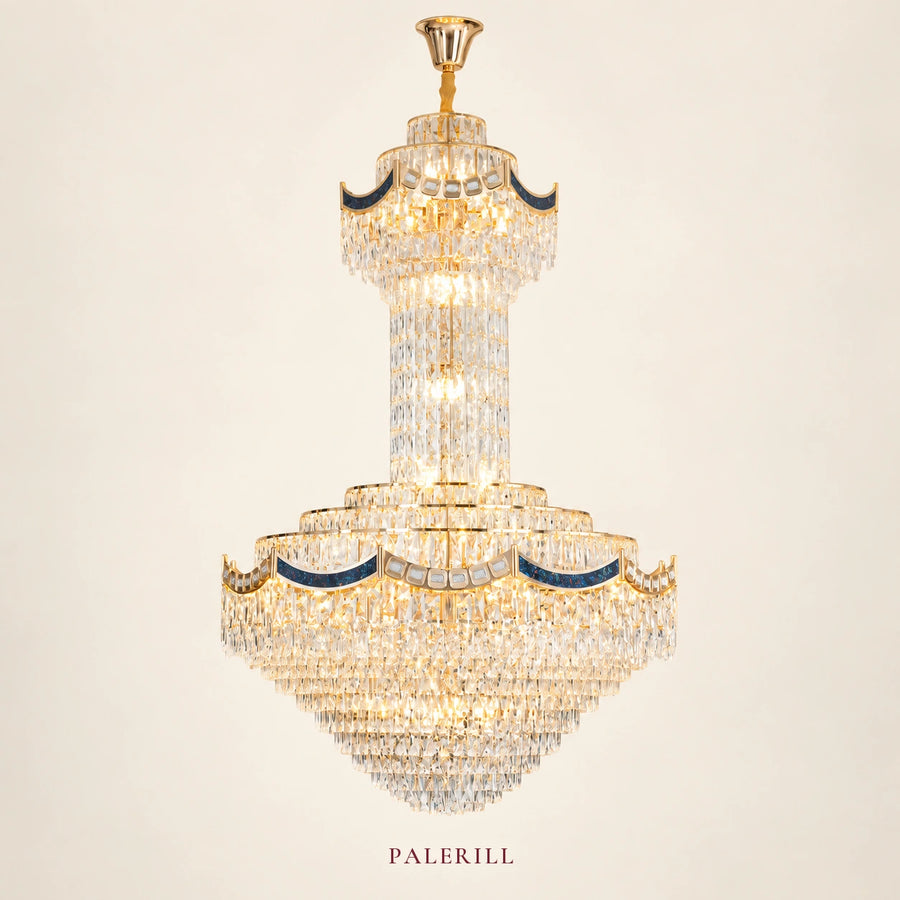 AM0131 · Postmodern Stairwell Crystal Chandelier for Double-Height Spaces · 6 Configurations — AM0131, view 1