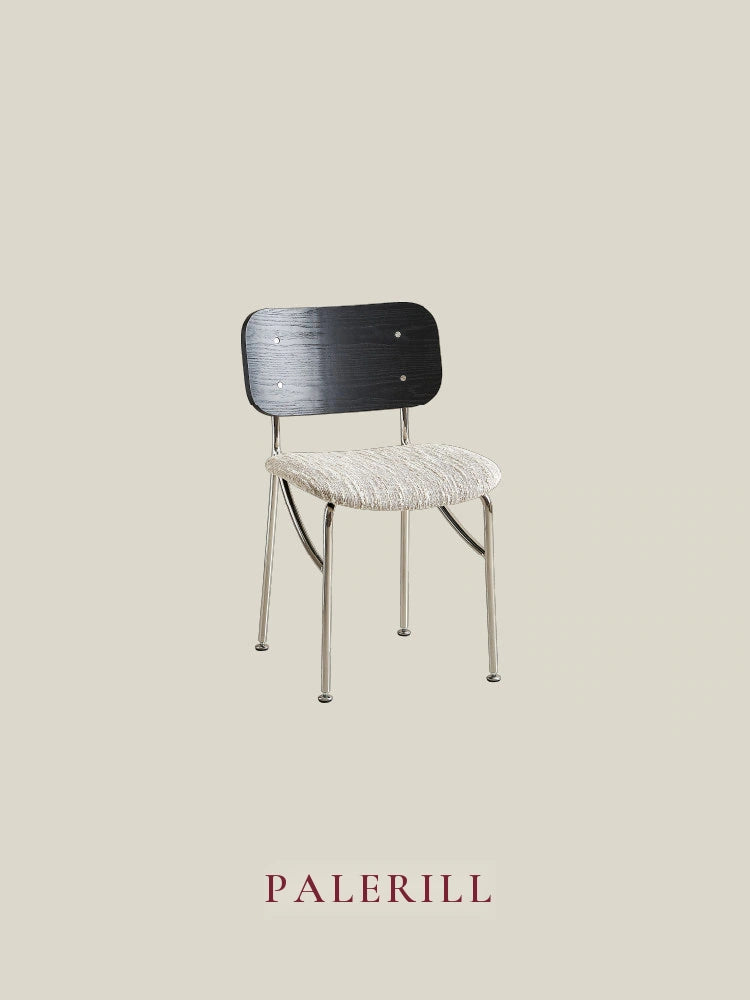 Wood and Stainless Steel Dining Chair — AMF0060, view 1
