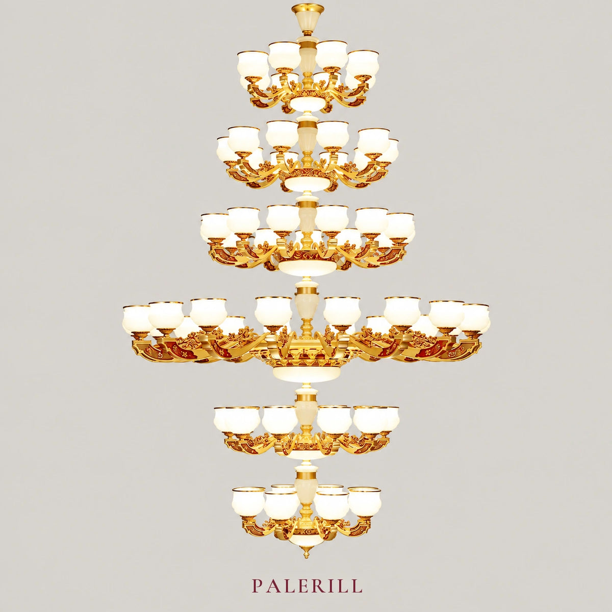 AM0018 · Stairwell Contemporary Chinese Zinc Alloy Chandelier for Double-Height Spaces — AM0018, view 1