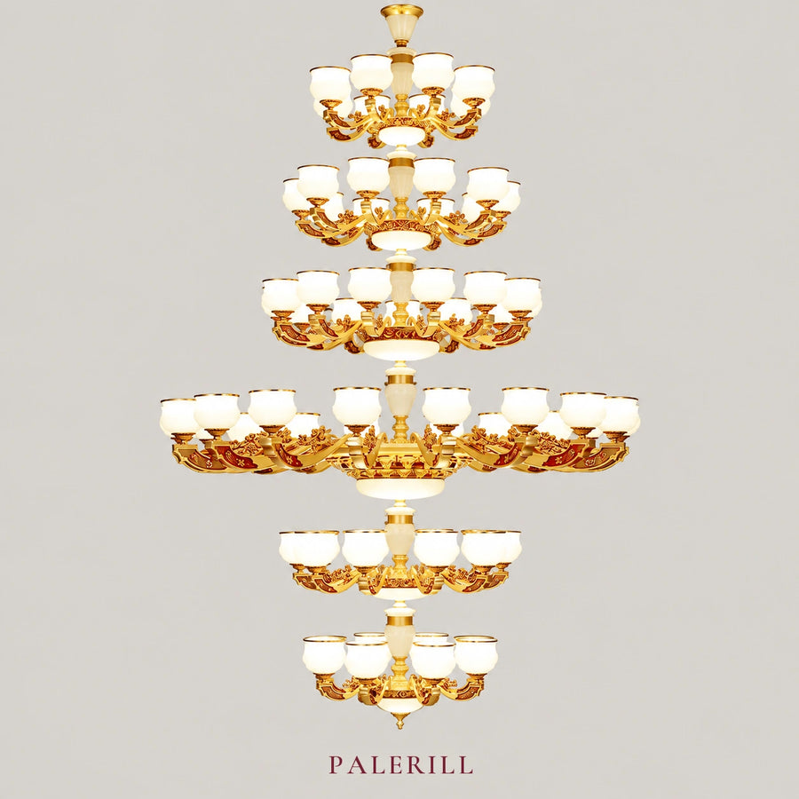 AM0018 · Stairwell Contemporary Chinese Zinc Alloy Chandelier for Double-Height Spaces — AM0018, view 1