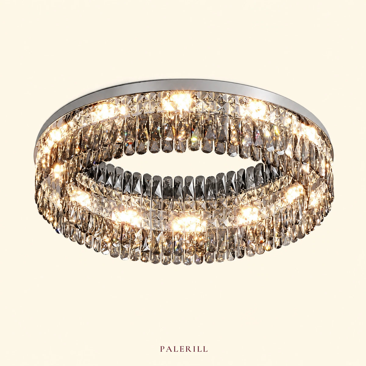 AM0111 · Modern Minimalist Round Crystal Flush Mount Ceiling Light for Bedrooms — AM0111, view 1