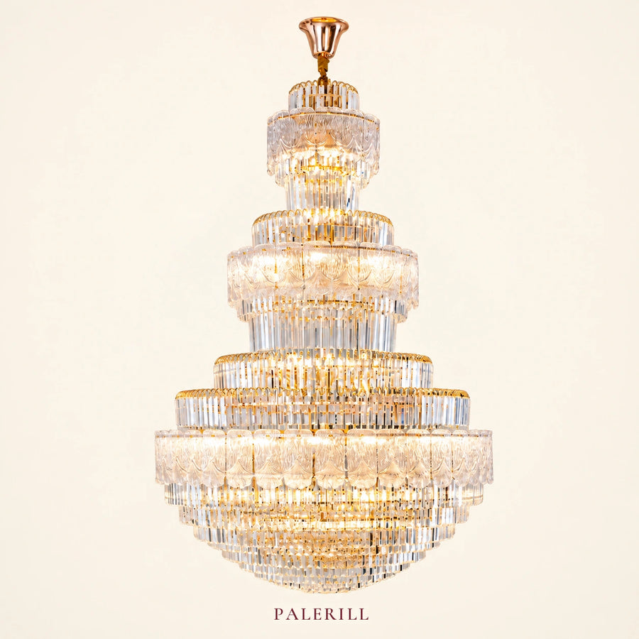 AM0004 · Modern Stairwell Crystal Chandelier for Double-Height Spaces · 6 Configurations — AM0004, view 1