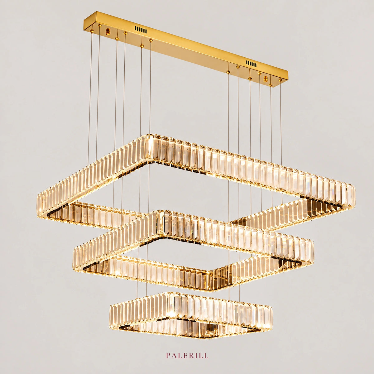 AM0081 · Modern Minimalist Tiered Composition Crystal Chandelier for Living Spaces — AM0081, view 1