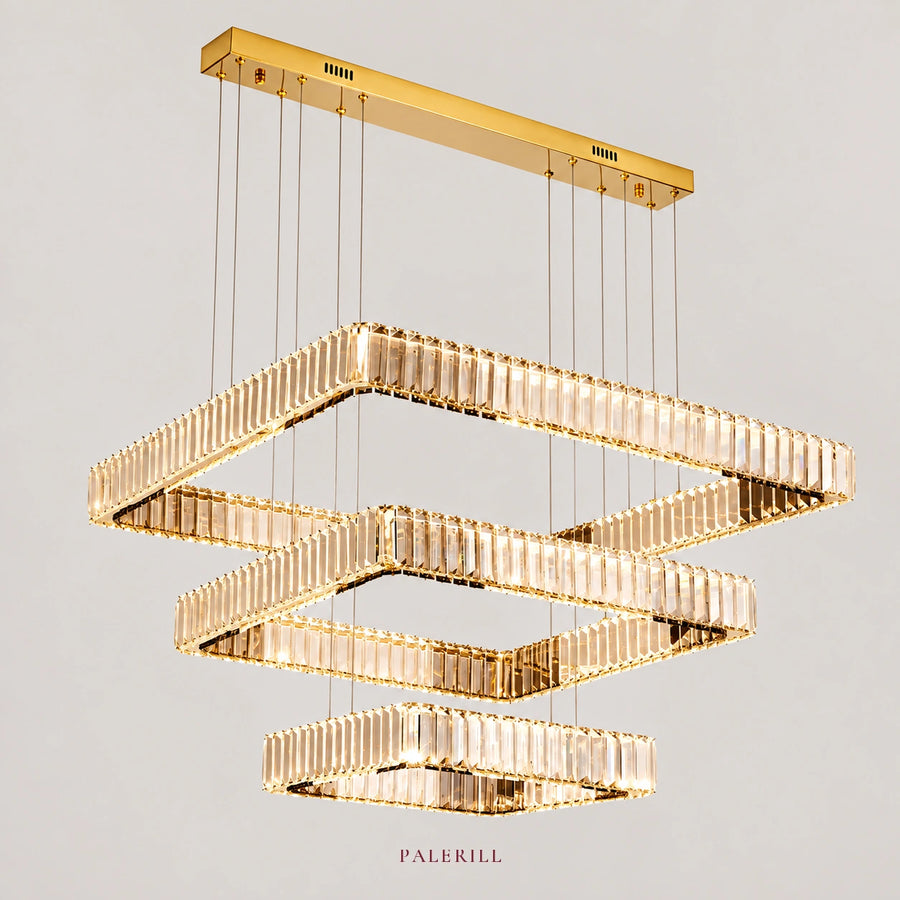 AM0081 · Modern Minimalist Tiered Composition Crystal Chandelier for Living Spaces — AM0081, view 1