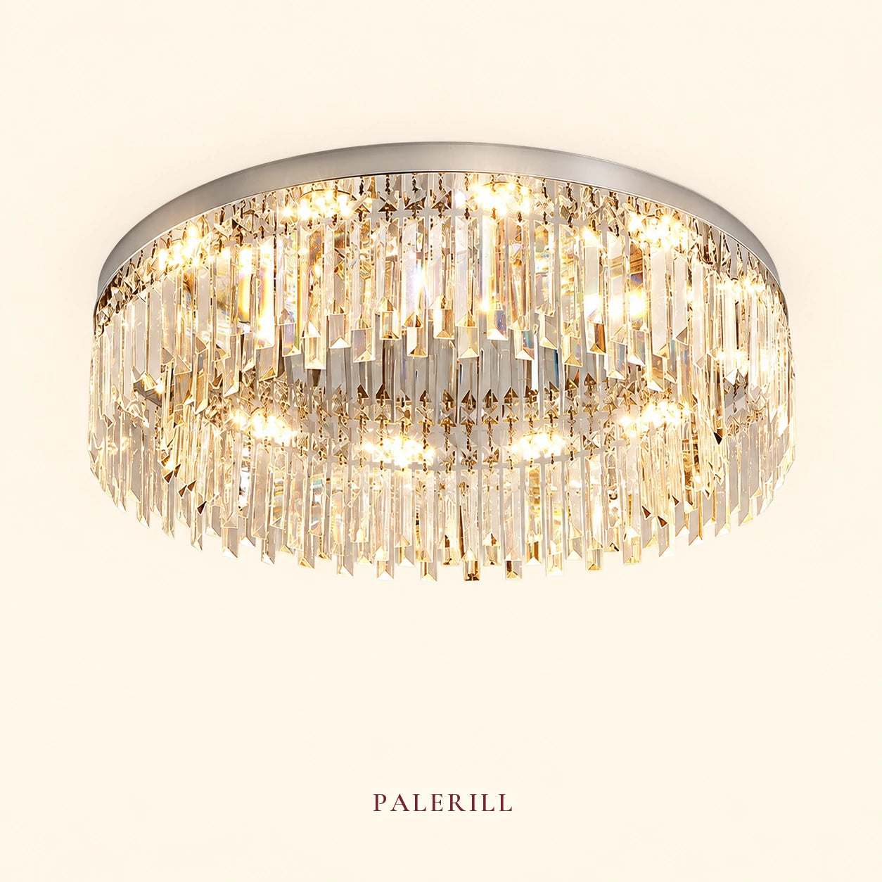 AM0097 · Modern Minimalist Crystal Flush Mount Round Ceiling Light for Bedrooms — AM0097, view 1