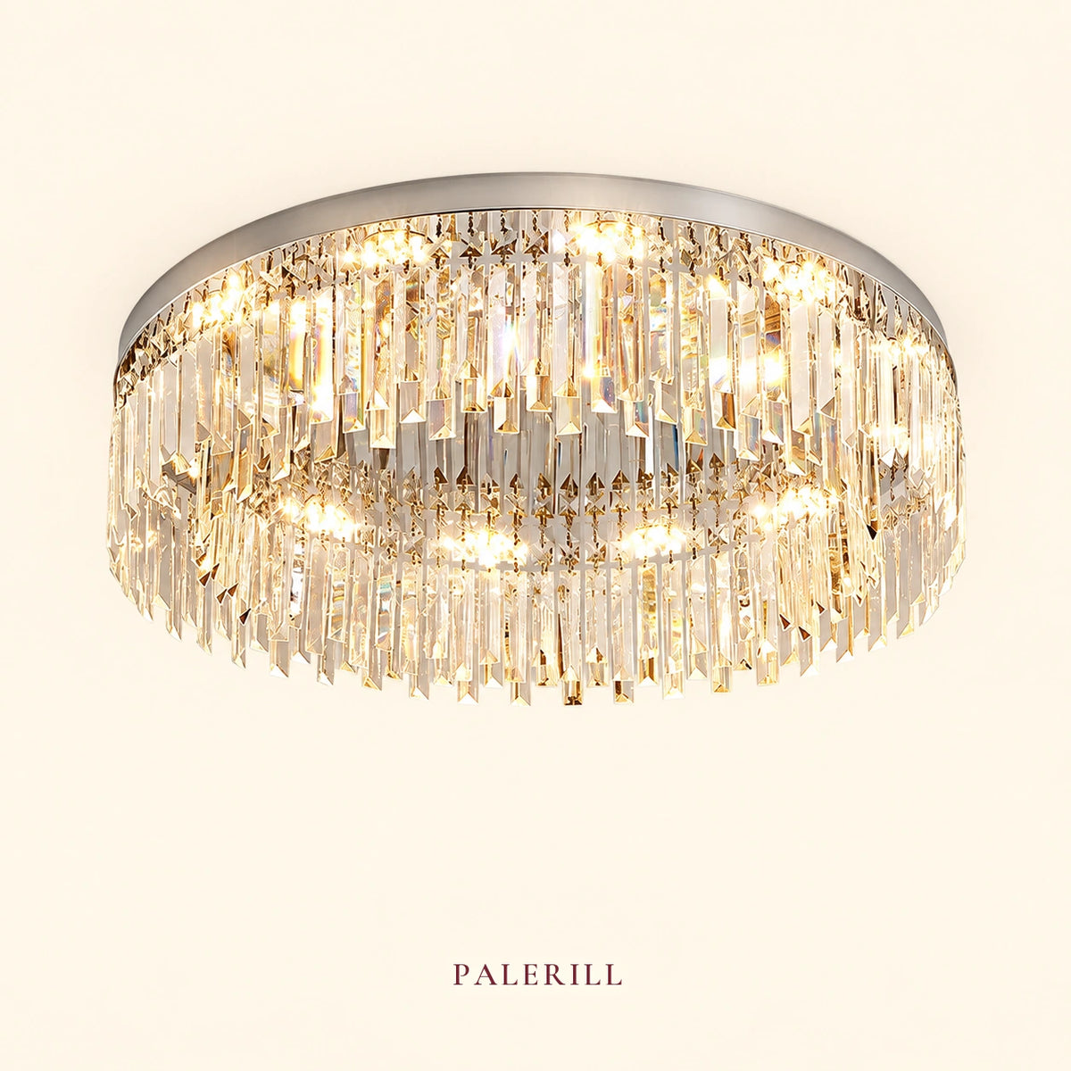 AM0097 · Modern Minimalist Crystal Flush Mount Round Ceiling Light for Bedrooms — AM0097, view 1