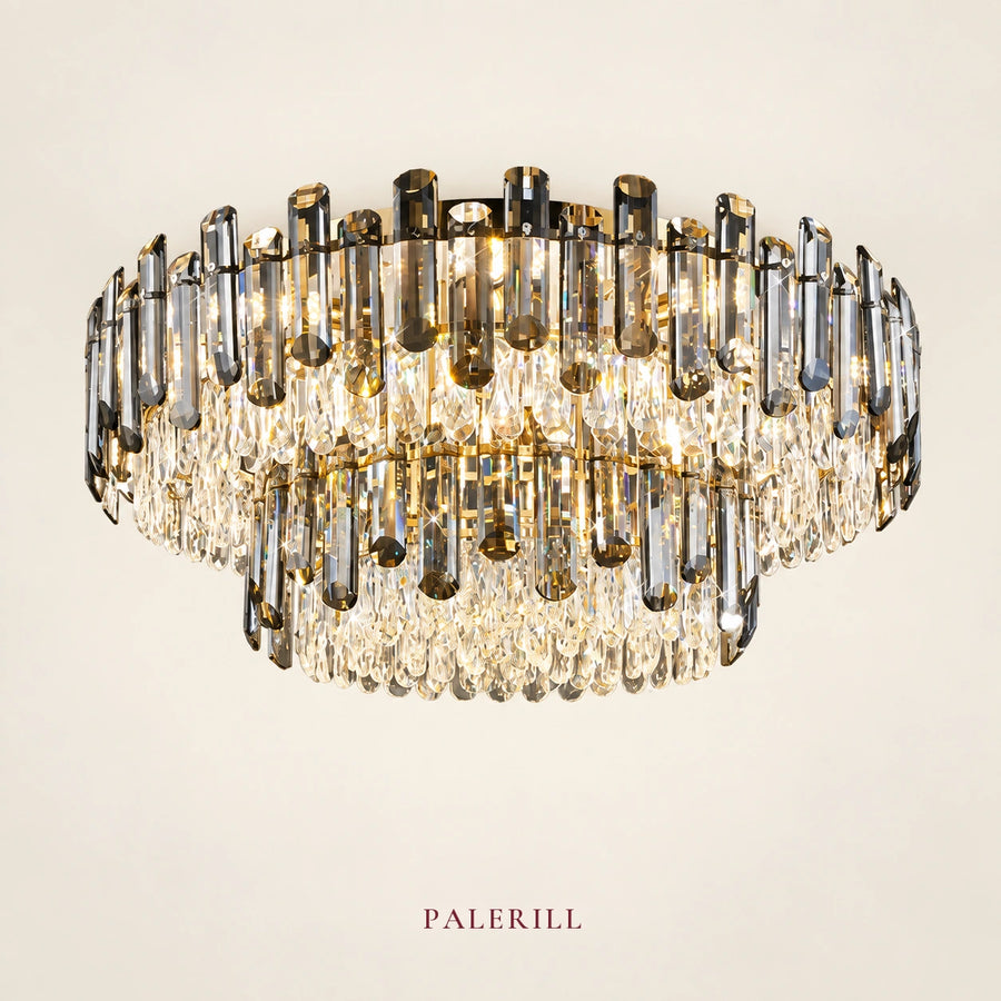 AM0127 · Modern Minimalist Round Crystal Flush Mount Ceiling Light for Bedrooms — AM0127, view 1