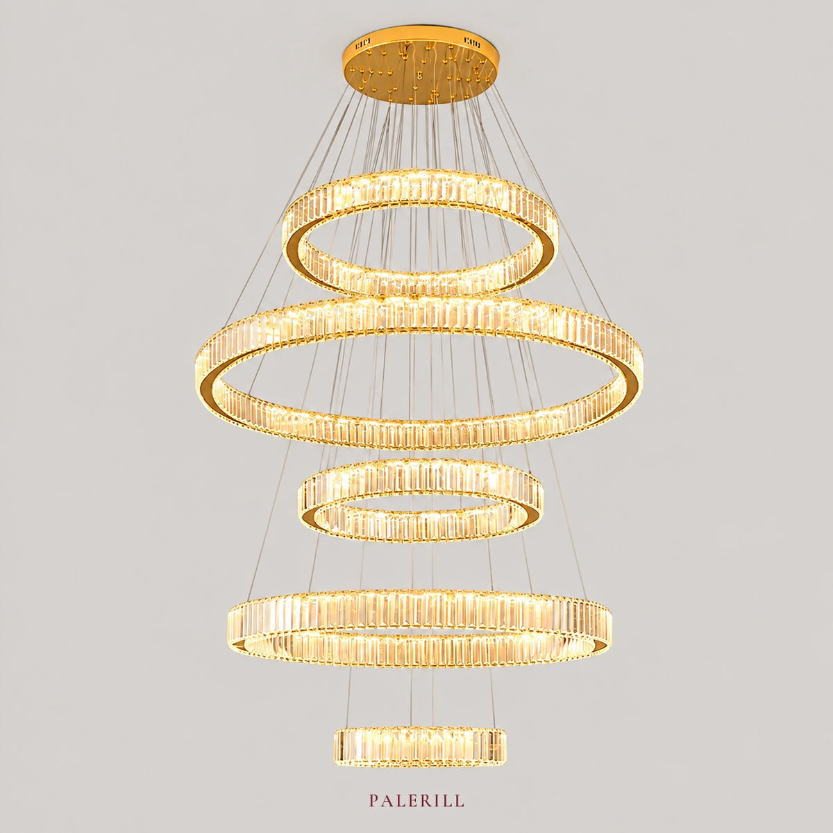AM0041 · Modern Minimalist Star Inspired Ring Composition Crystal Chandelier — AM0041, view 1