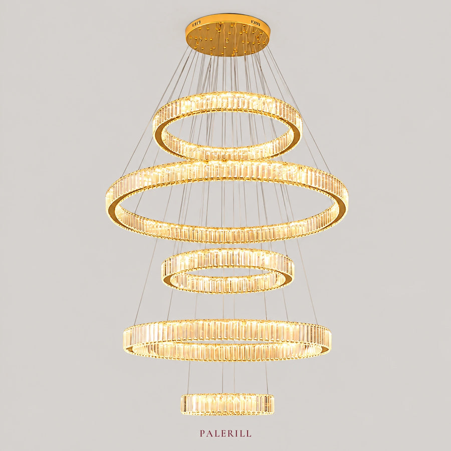 AM0041 · Modern Minimalist Star Inspired Ring Composition Crystal Chandelier — AM0041, view 1