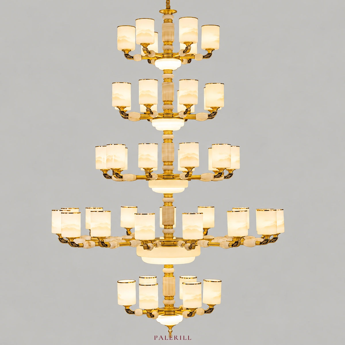 AM0076 · Modern Chinese Stairwell Contemporary Chinese Zinc Alloy Chandelier — AM0076, view 1