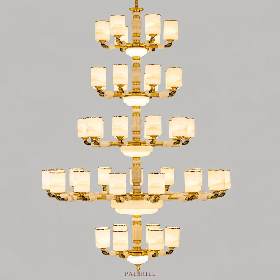 AM0076 · Modern Chinese Stairwell Contemporary Chinese Zinc Alloy Chandelier — AM0076, view 1