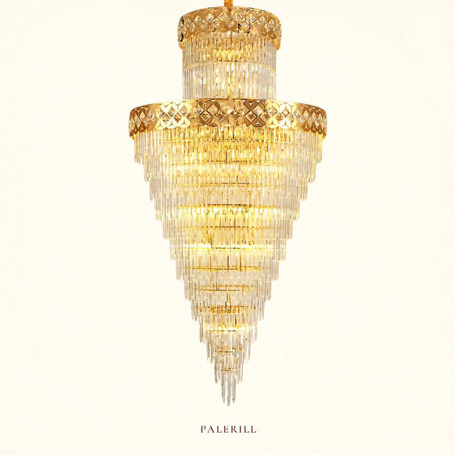 AM0052 · Modern Stairwell Crystal Chandelier for Double-Height Spaces · 2 Configurations — AM0052, view 1