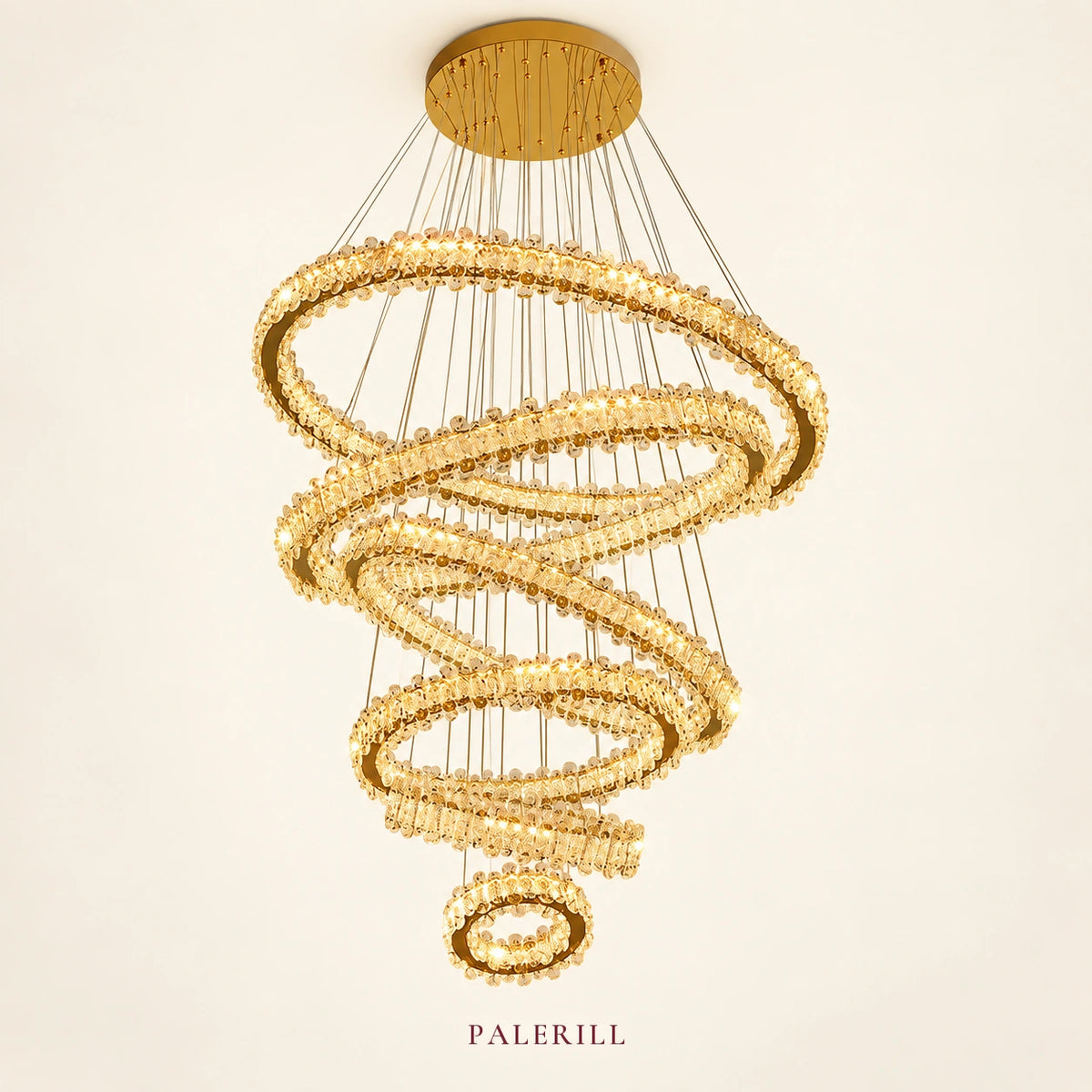 AM0130 · Modern Minimalist Stairwell Ring Composition Crystal Chandelier — AM0130, view 1