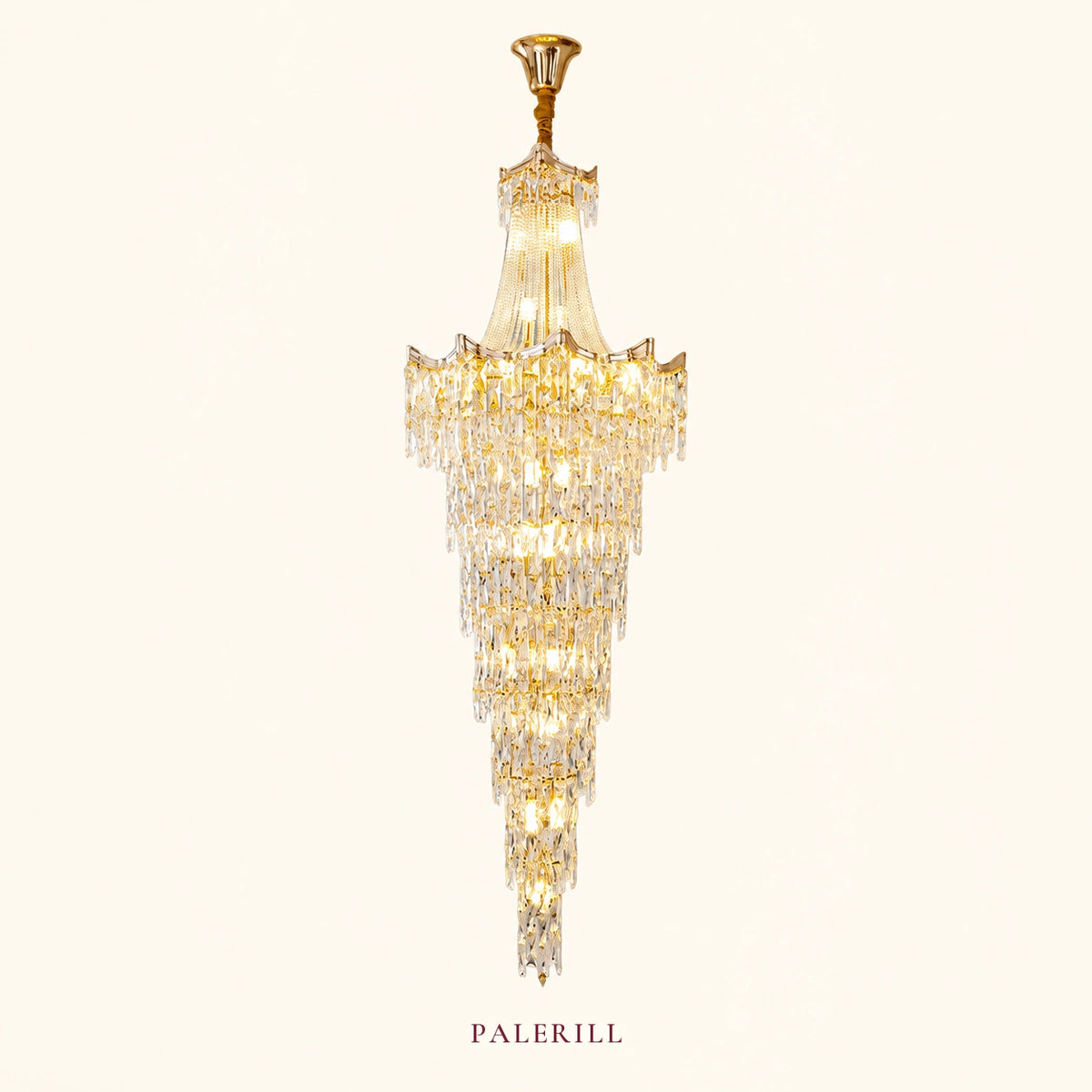 AM0006 · Minimalist Stairwell Crystal Chandelier for Double-Height Spaces · 9 Configurations — AM0006, view 1