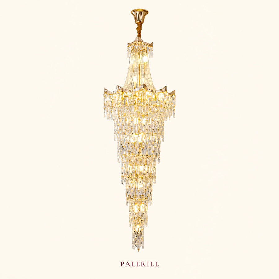 AM0006 · Minimalist Stairwell Crystal Chandelier for Double-Height Spaces · 9 Configurations — AM0006, view 1