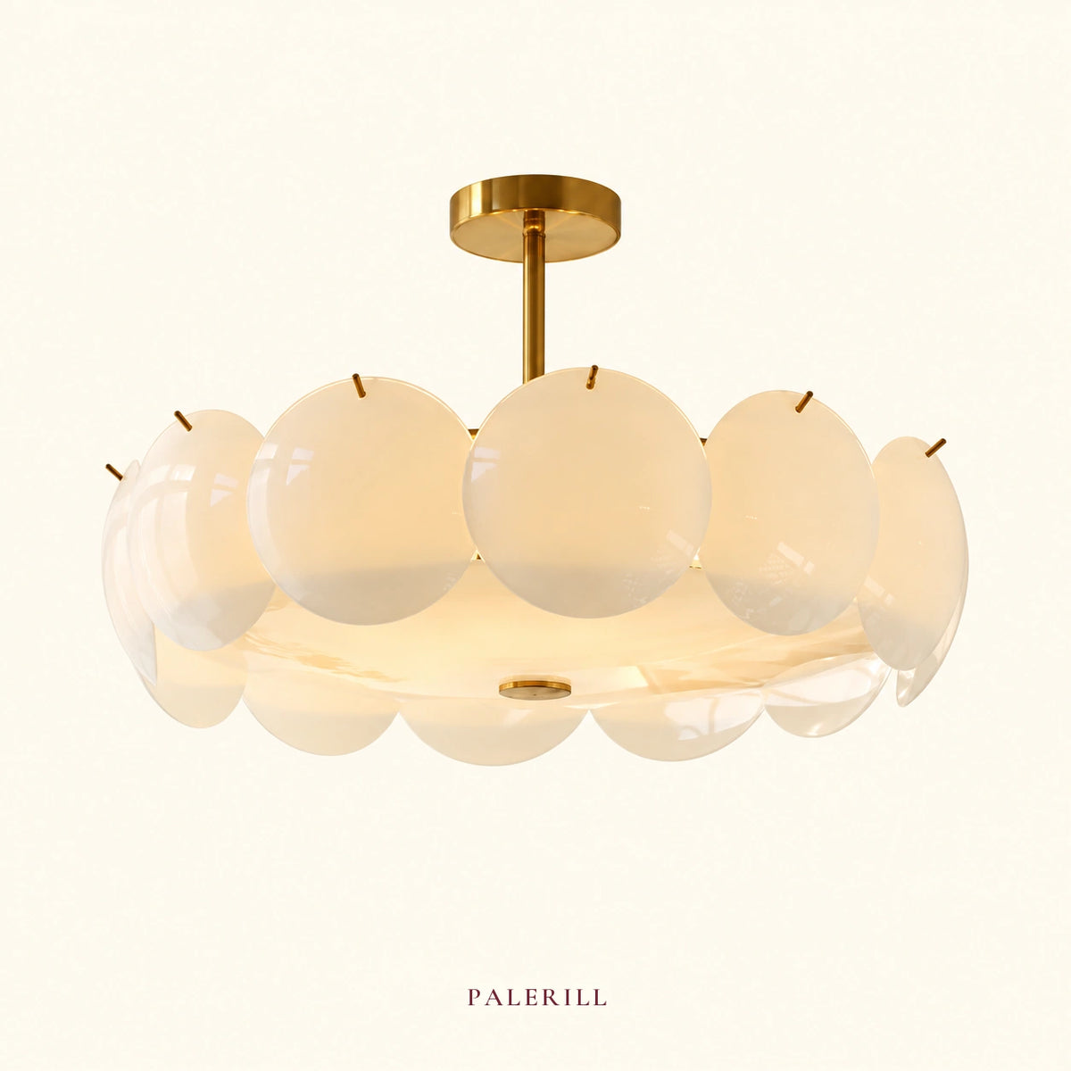 AM0099 · French Crystal Flush Mount Cream-Tone Ceiling Light for Bedrooms · 3 Configurations — AM0099, view 1