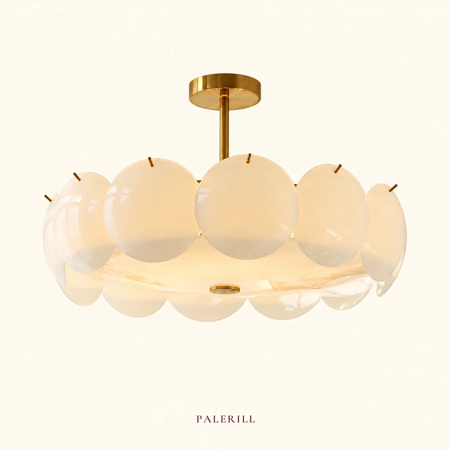 AM0099 · French Crystal Flush Mount Cream-Tone Ceiling Light for Bedrooms · 3 Configurations — AM0099, view 1