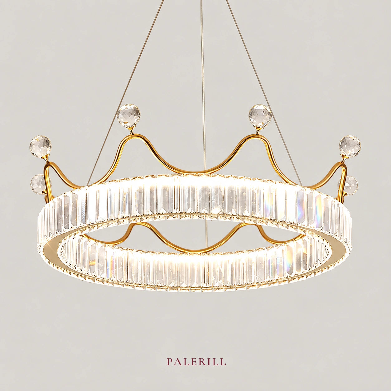 AM0083 · Modern Minimalist Crown Crystal Chandelier for Bedrooms · 3 Configurations — AM0083, view 1