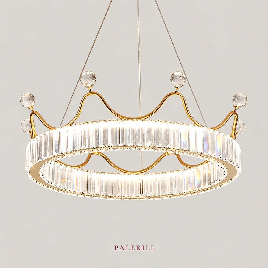 AM0083 · Modern Minimalist Crown Crystal Chandelier for Bedrooms · 3 Configurations — AM0083, view 1